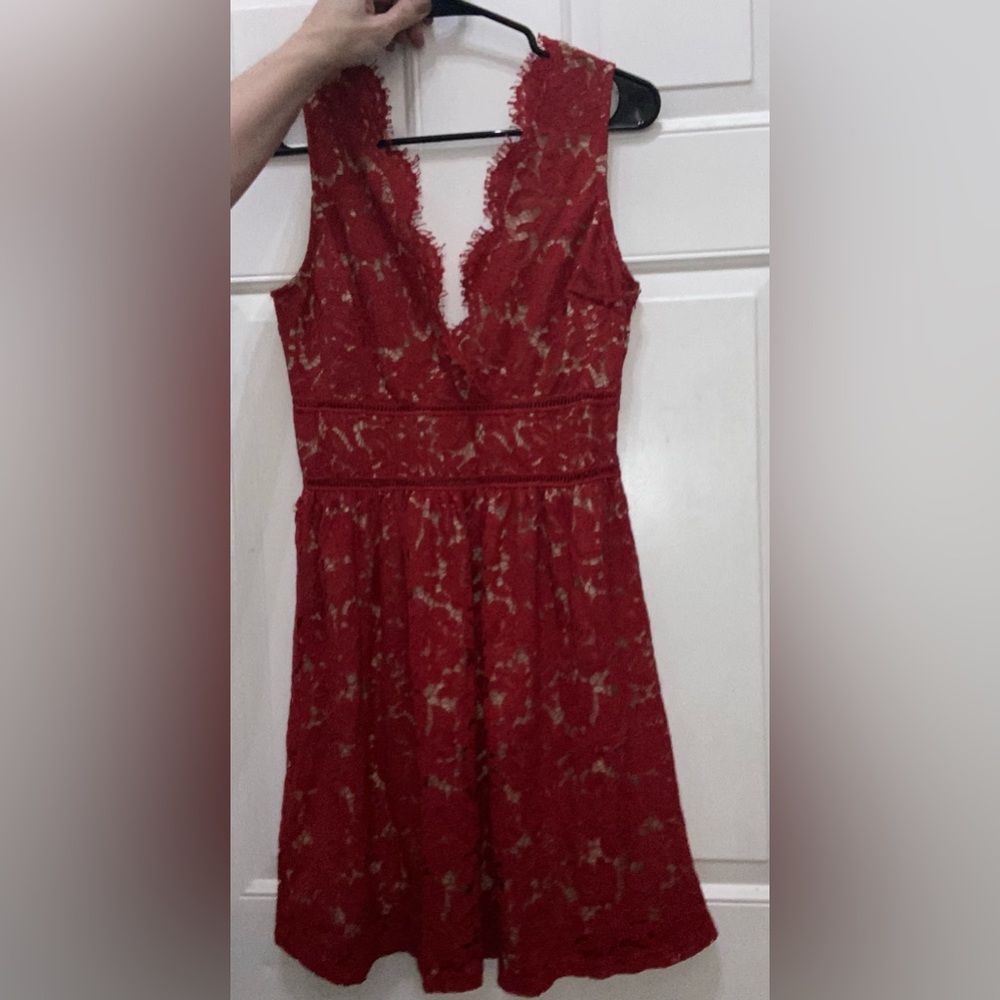 Charlotte Russe Red Lace Mini Dress